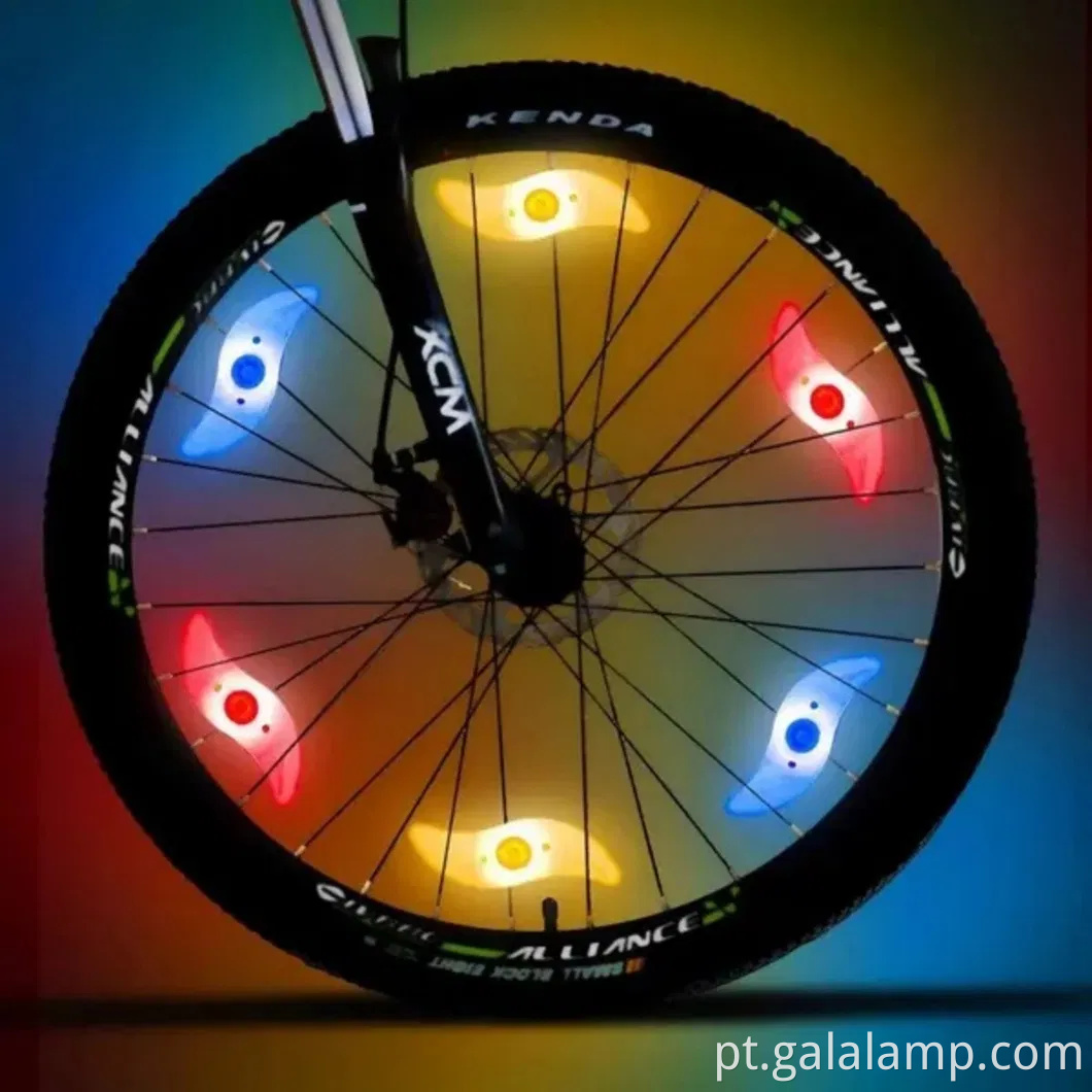 Luzes vibrantes da roda de bicicleta para maior visibilidade noturna